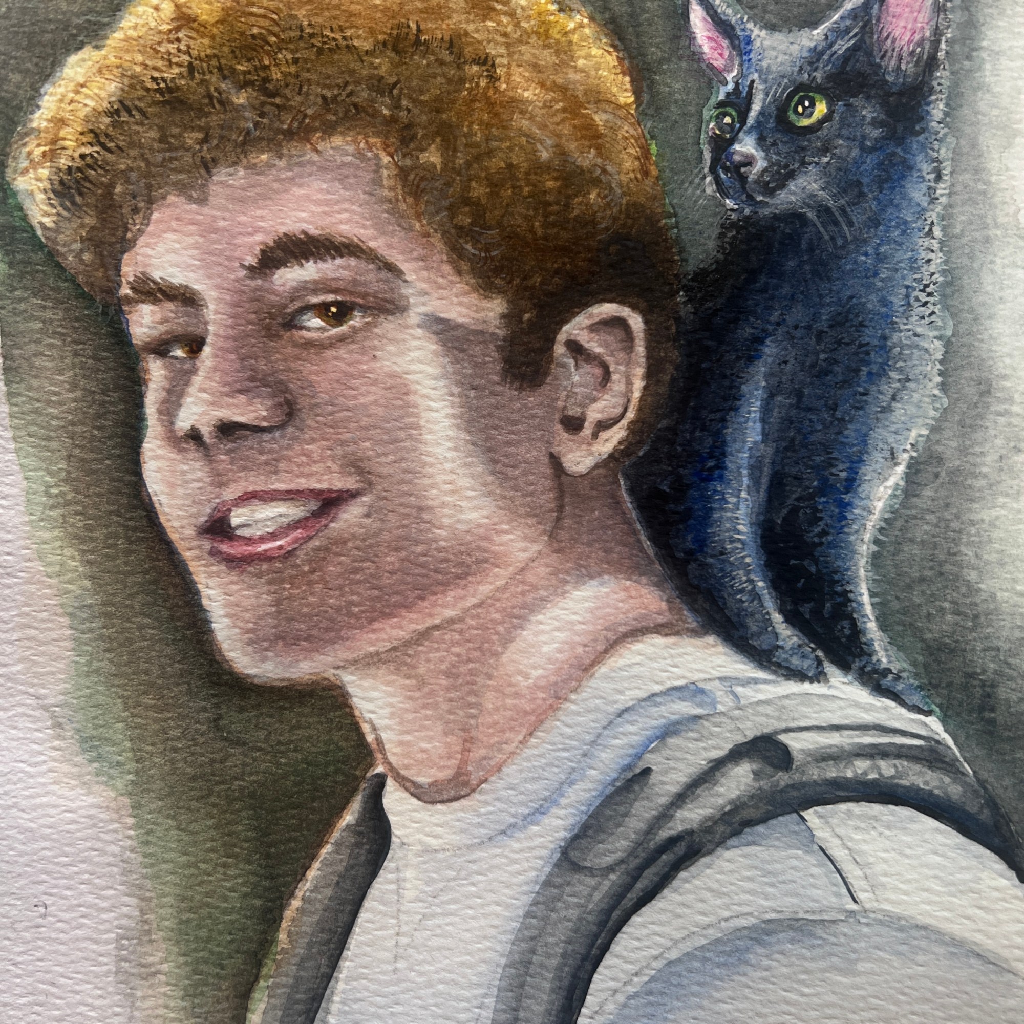 Darlington, The Traveler , watercolor and pencil, 8"'x 12"